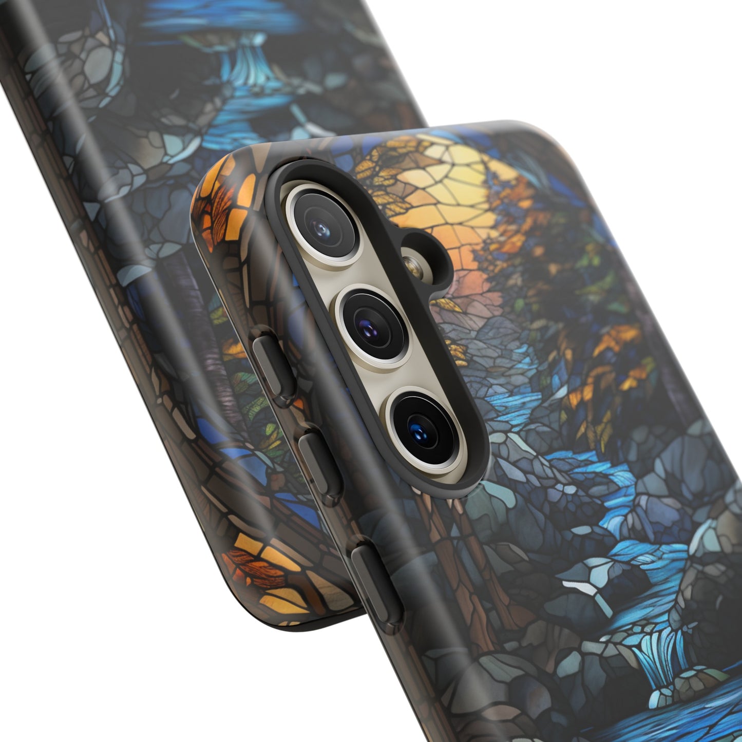 Stained Glass Stone Bridge and River Art Phone Case