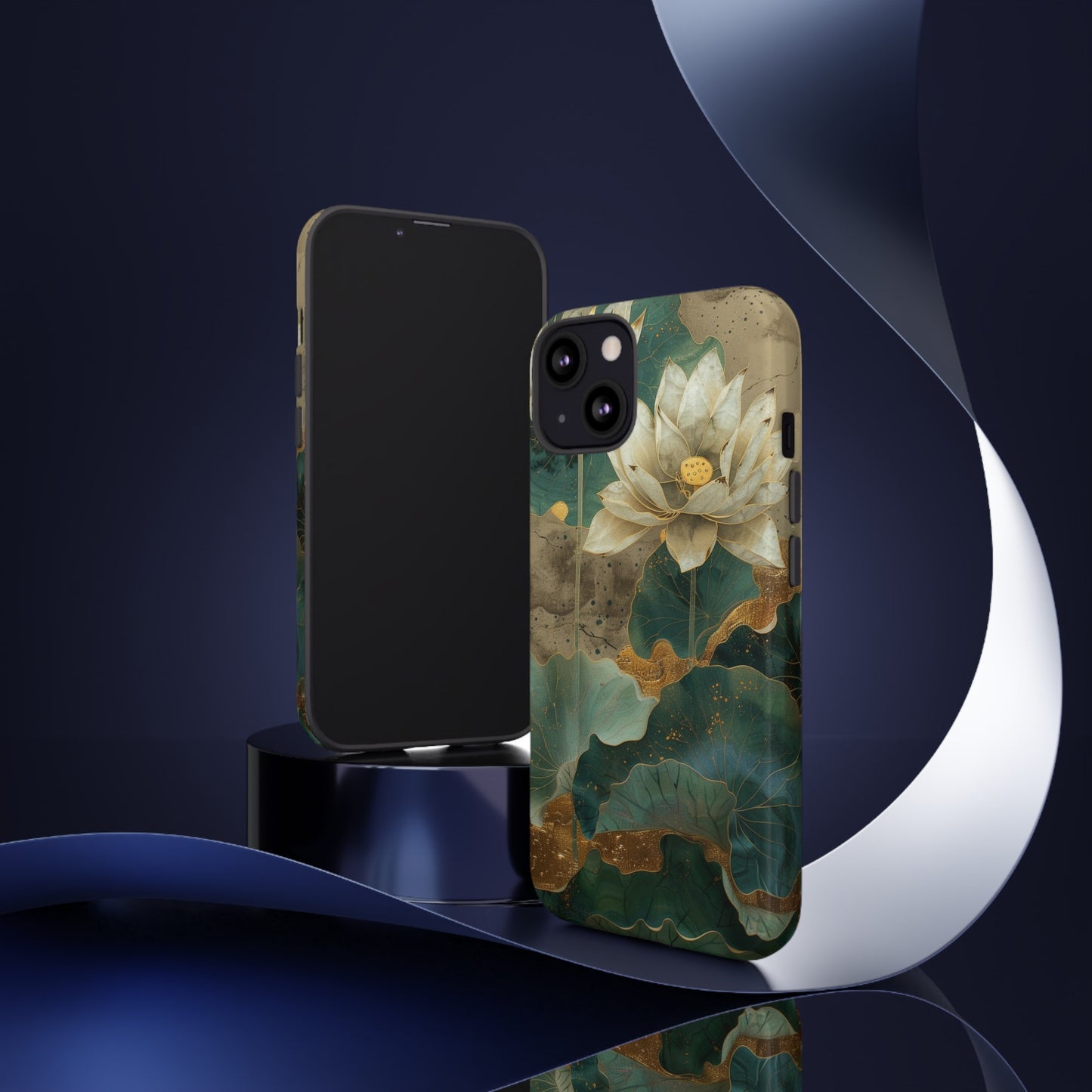 Zen Stained Glass Lotus Floral Design Phone Case