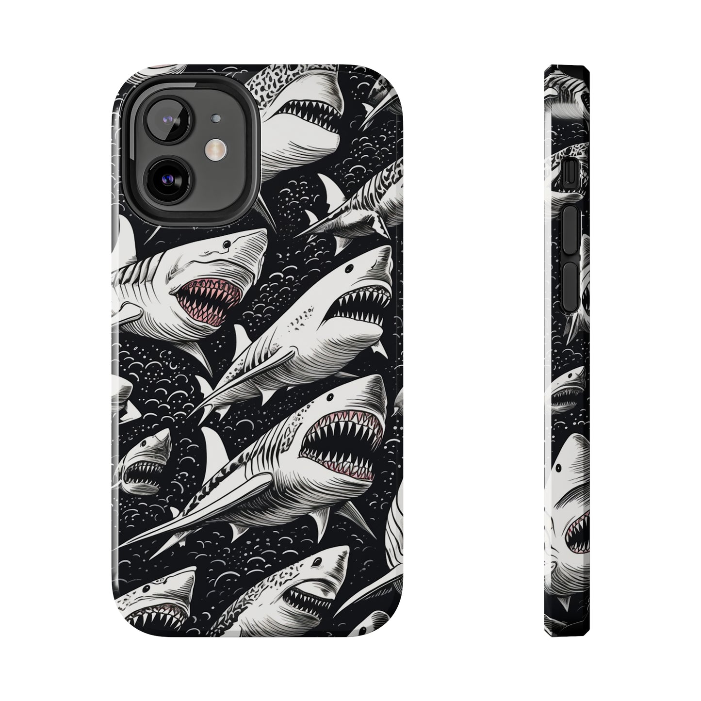 Deep Blue Mystery: Majestic Shark Design | Aquatic Adventure iPhone Case