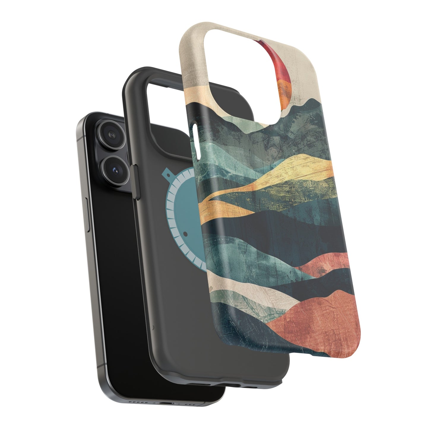 Retro iPhone Case Mountain Sunset MagSafe Phone Case