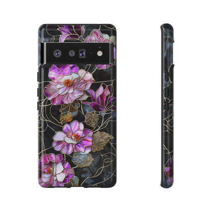 Magenta Color Floral Stained Glass Phone Case