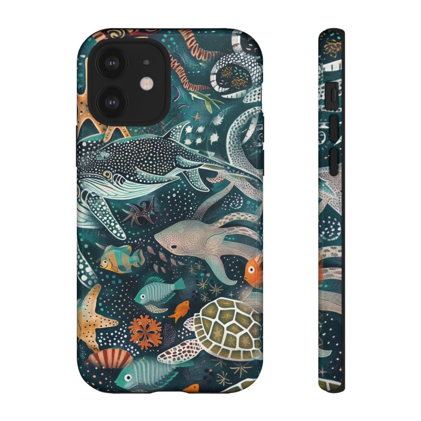 Undersea World Shark, Turtle, Manta Ray Phone Case