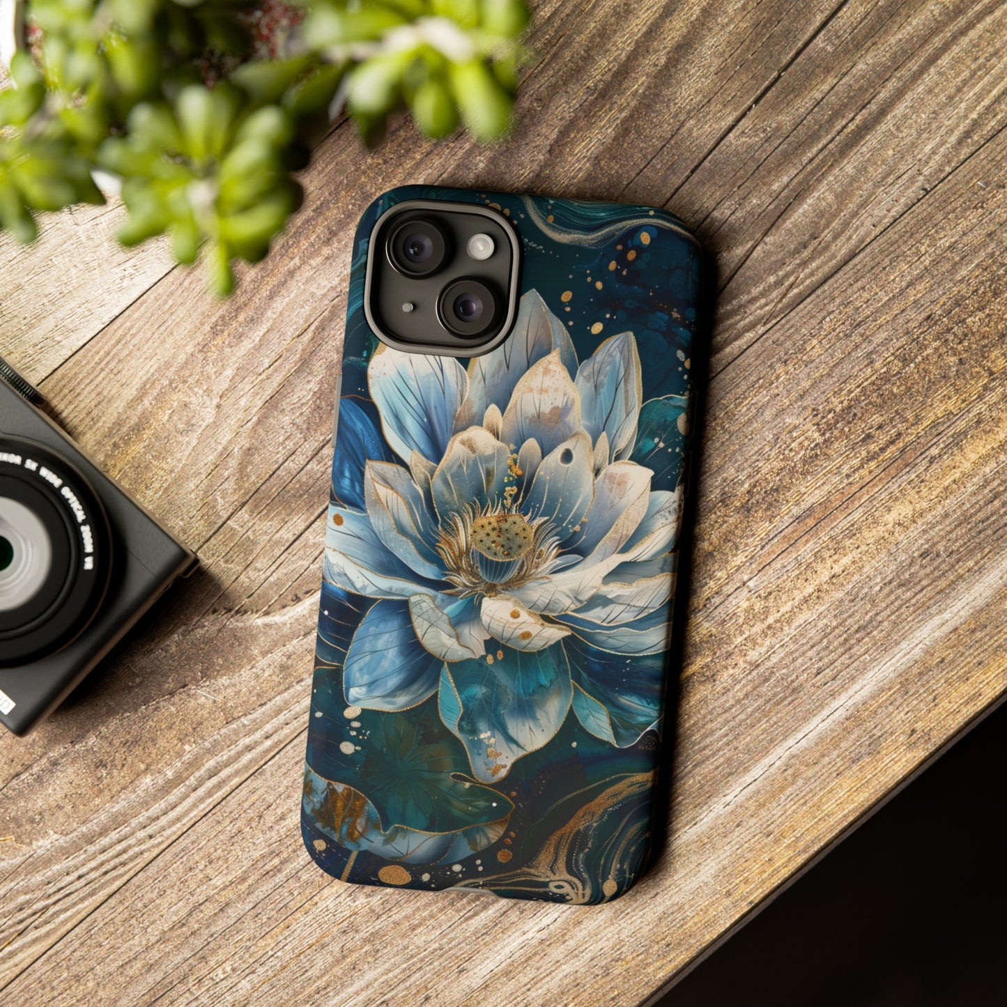 Zen Stained Glass Lotus Floral Design Phone Case