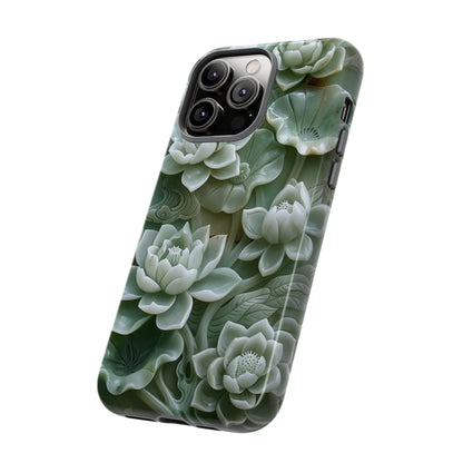 Green Jade Lotus Floral Art Phone Case