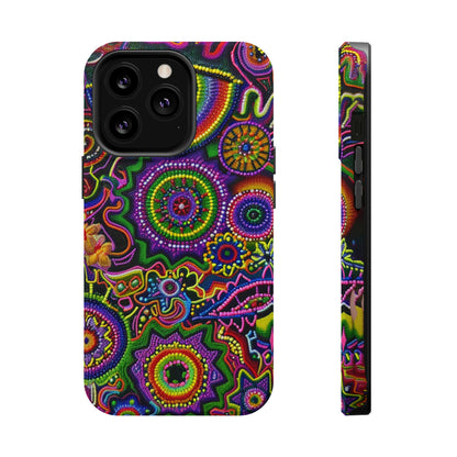 Psychedelic Peyote Button Beaded Style MagSafe Phone Cover