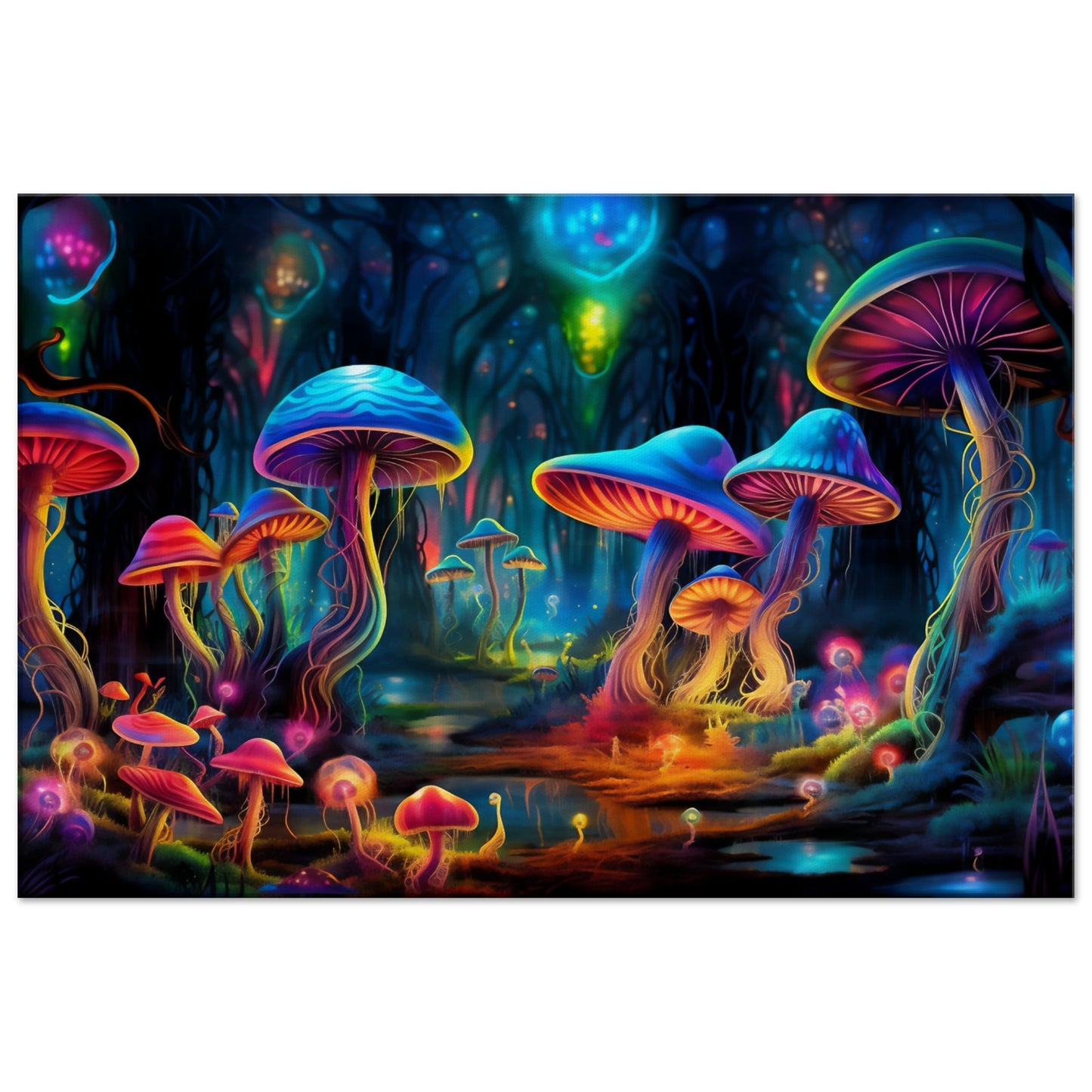 Psychedelic Art | Magic Mushrooms Canvas Wall Decor - Trippy Art for Mind-Bending Experiences