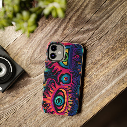 Psychedelic Art: The Eyes Upon Us iPhone Case | Embrace the Mystique of Trippy Visuals