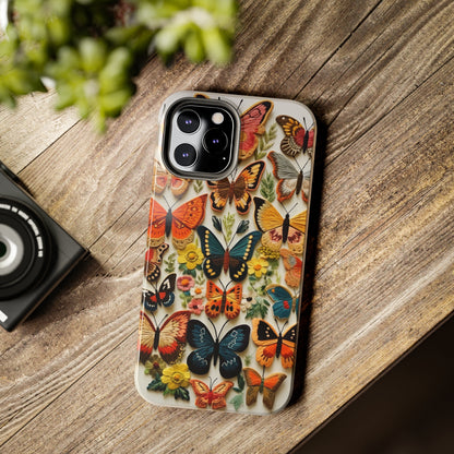 Embroidery Butterflies iPhone Case | Whimsical Elegance and Nature's Beauty in Handcrafted Detail