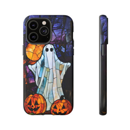 Stained Glass Halloween Ghost and Jack-o'-Lanterns Phone Cover