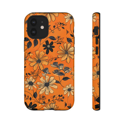 Orange Floral Phone Case Cute Summer Flower Aesthetic