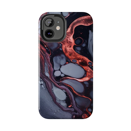 Marbled Dark Lava Flow Phone Case | Embrace the Vibrant Magma Vibes