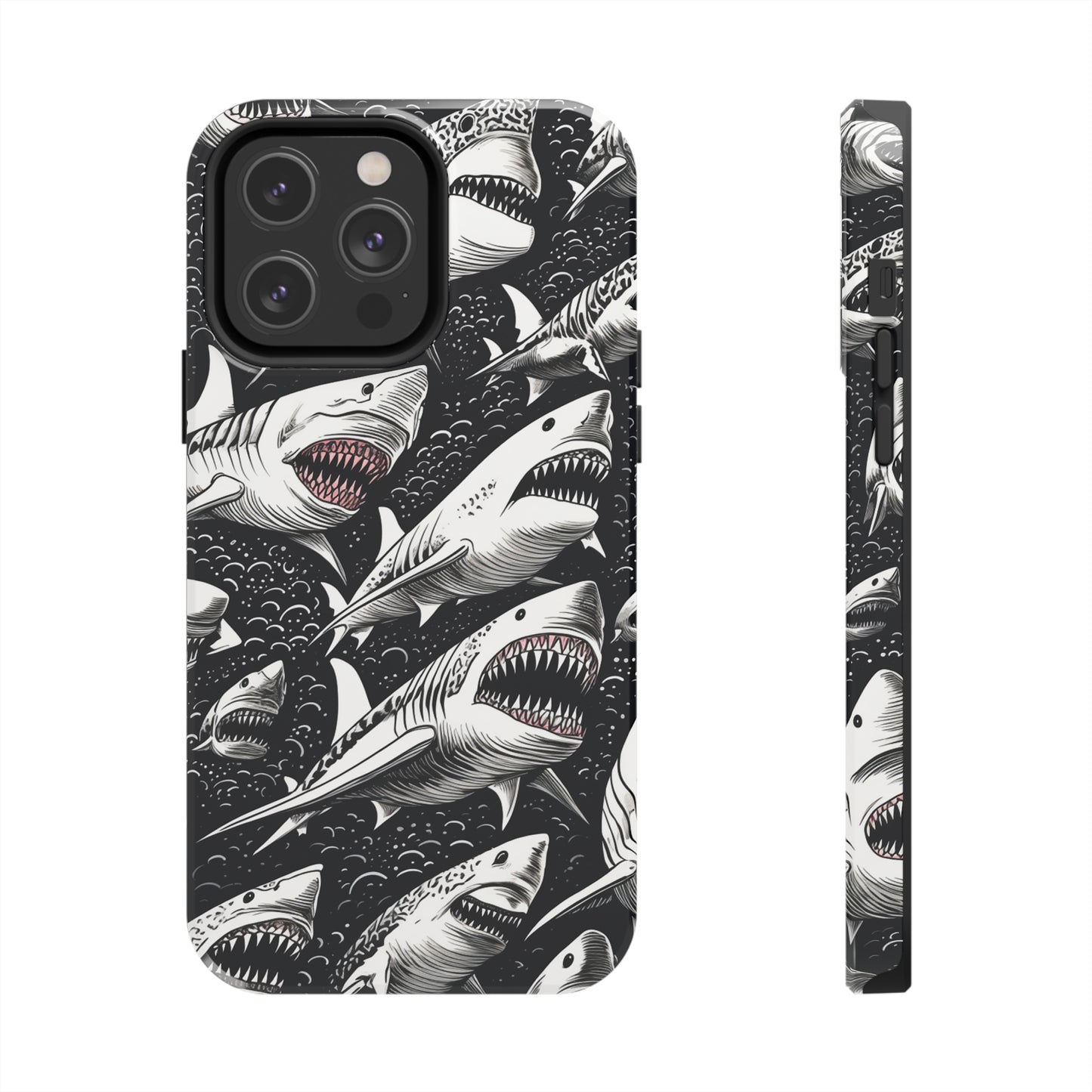 Deep Blue Mystery: Majestic Shark Design | Aquatic Adventure iPhone Case