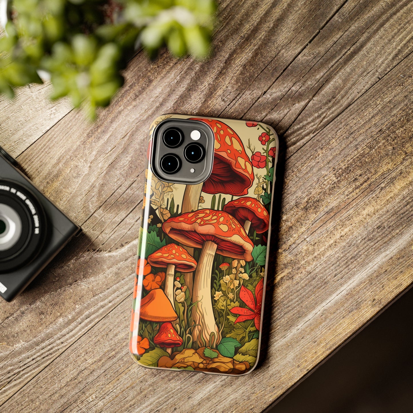 Psychedelic Retro Mushrooms: Dive Deep into Nostalgic Vibes | iPhone Case