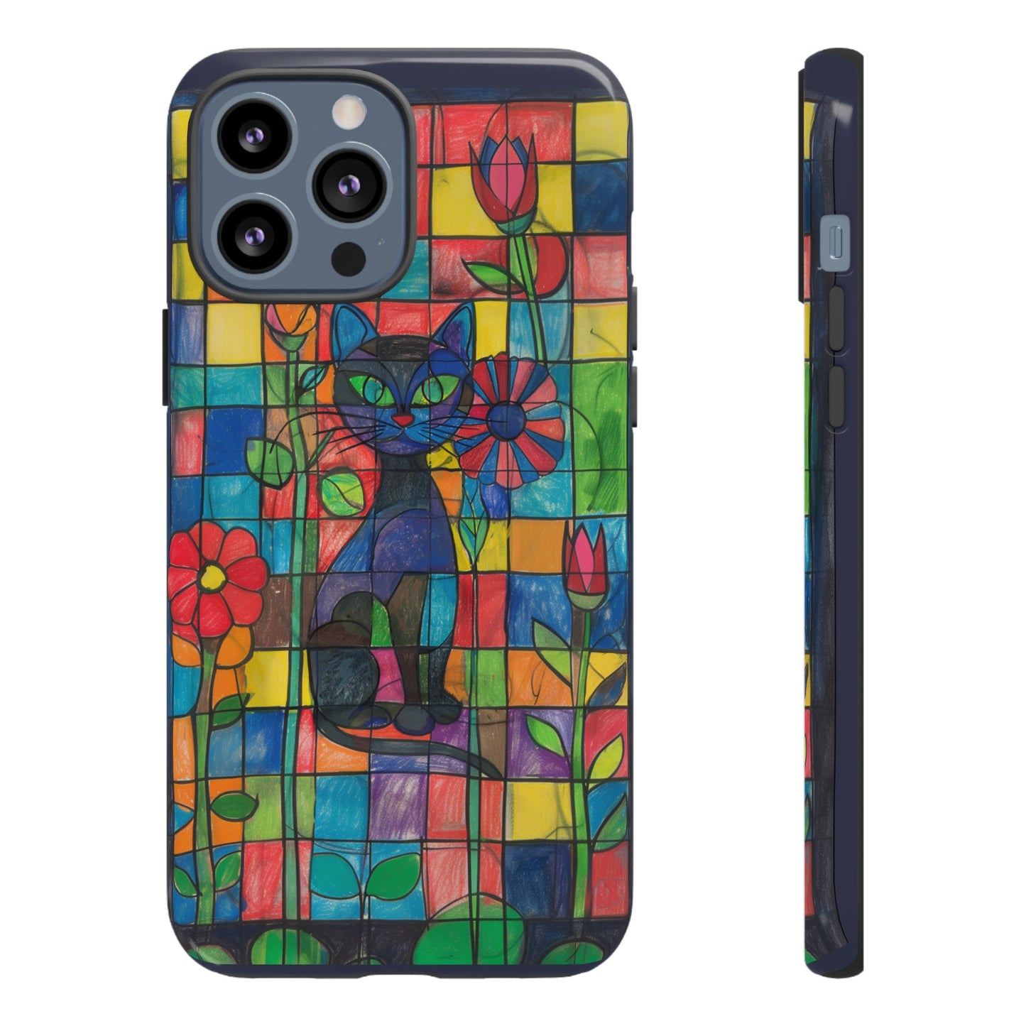 Cat in the Stained Glass Garden Phone Case