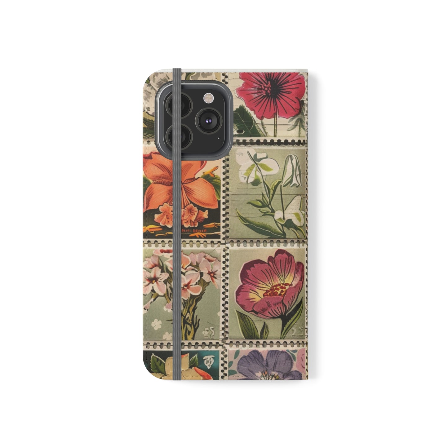 Vintage Floral Stamp Collection Flip Case