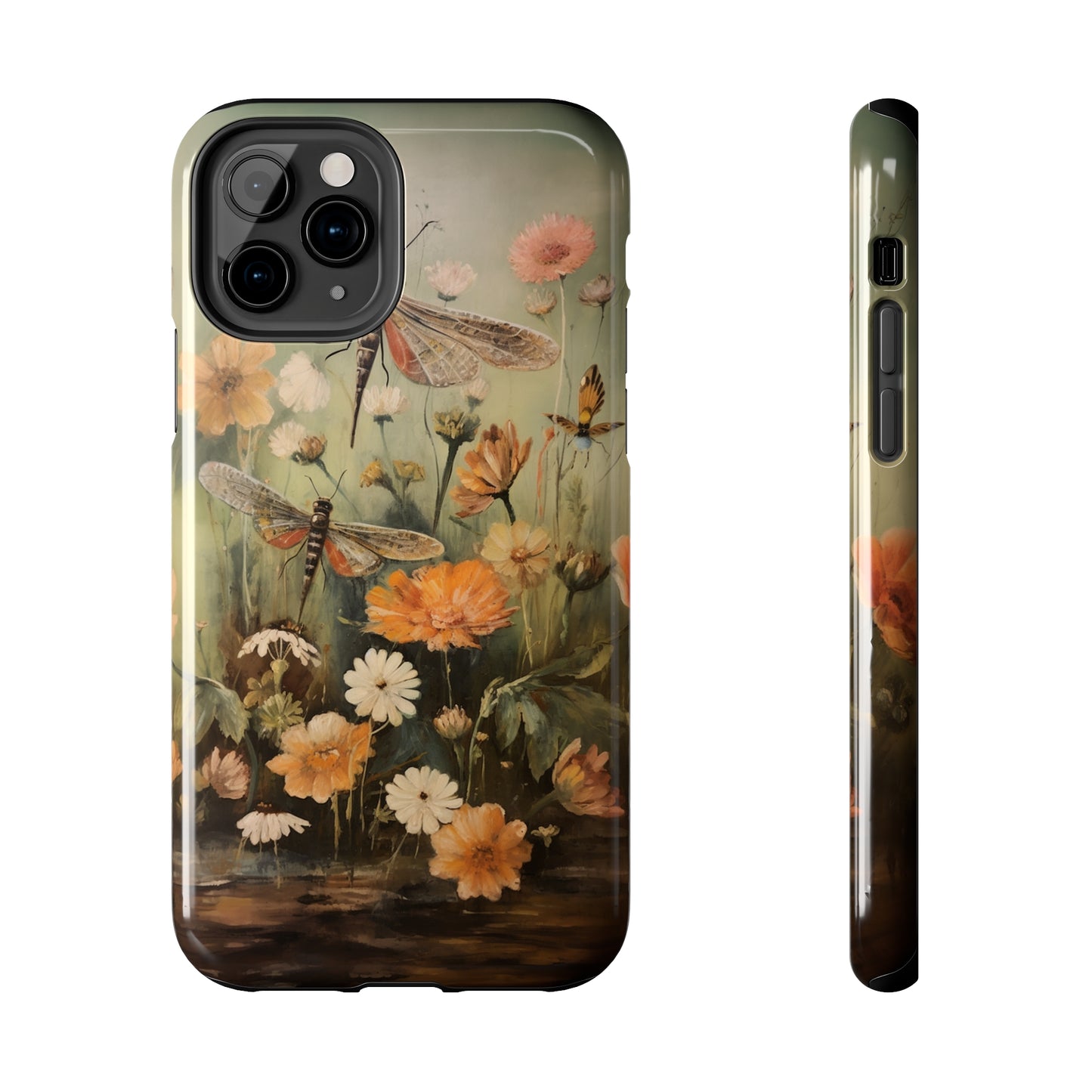 Dragonfly Floral Print iPhone Case | Nature-Inspired Elegance and Device Protection