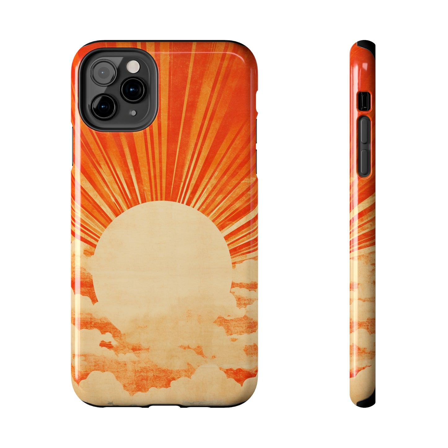 Retro Abstract Sunburst iPhone Case | Embrace the Nostalgic Charm of Artistic Rays