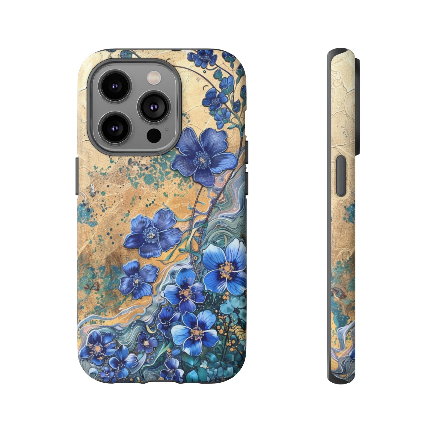 Forget Me Nots Vintage Color Splash Floral Design Phone Case