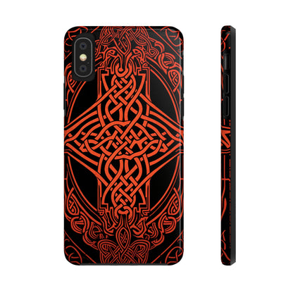 Eternal Weave iPhone Case, Red Celtic Tribal Knots | Timeless Symbolism iPhone Case for Models 11 through 14 Pro Max