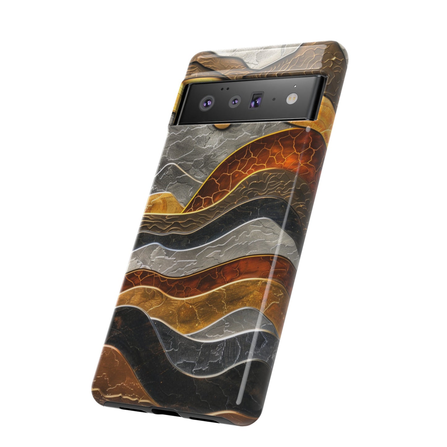 Abstract Gold and Silver Mountain Design Phone Case