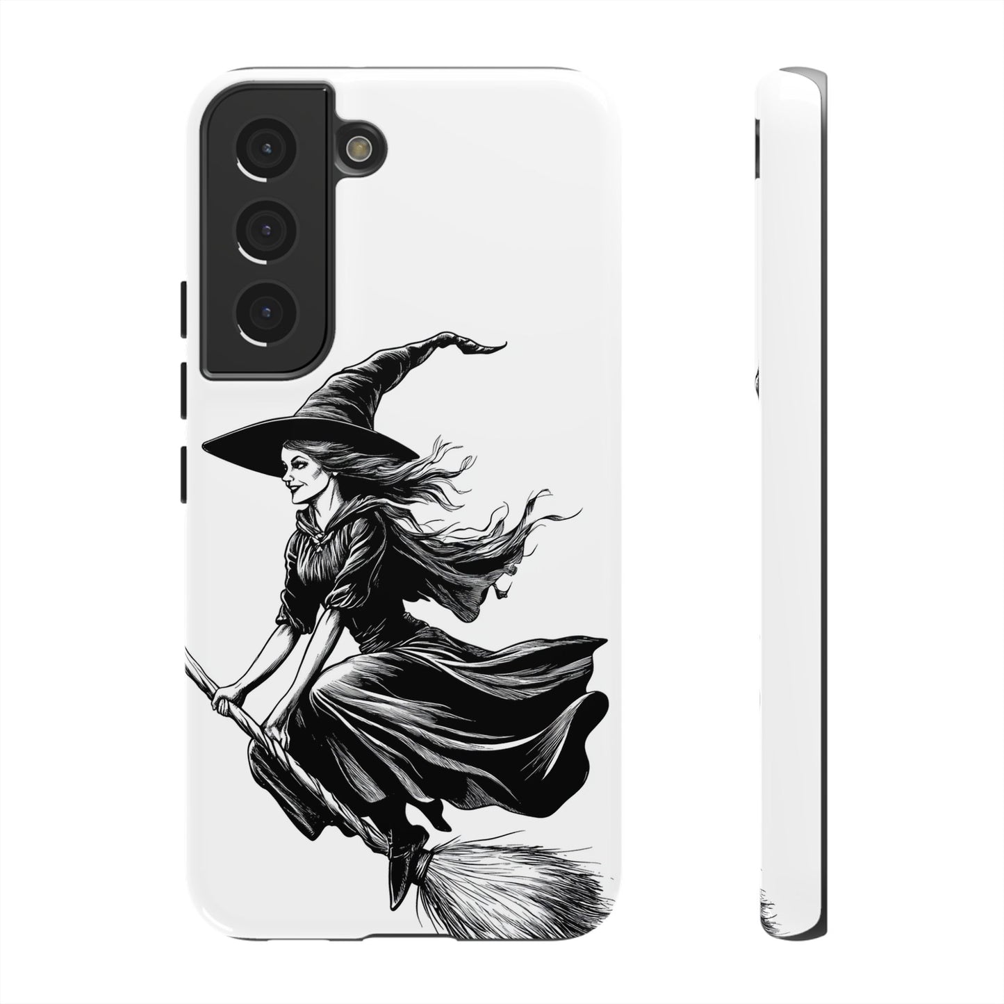 Vintage Halloween Witch on a Broom Spooky Phone Cover