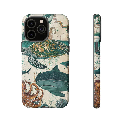 Undersea World Shark, Turtle, Manta Ray Phone Case