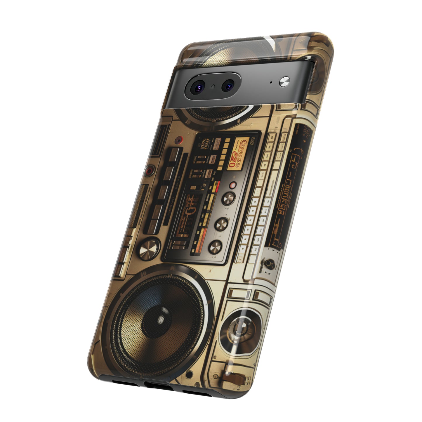 Urban Beats: Boombox Hip Hop Music Pixel Phone Case | Retro Rhythms for iPhone 15 Models