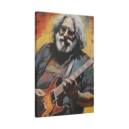 Jerry Garcia Playing Guitar  | Stretched Canvas Print