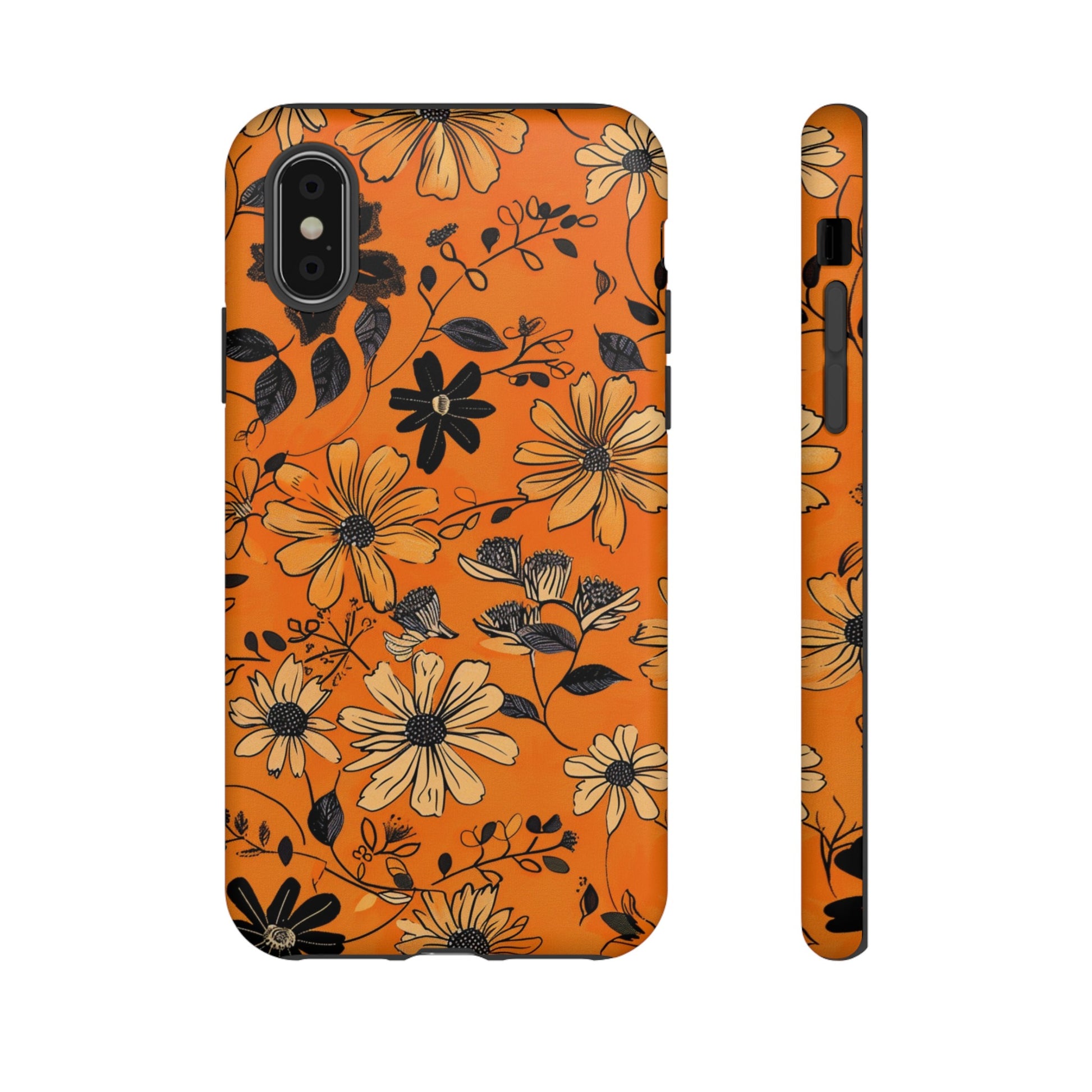 orange floral case for iPhone 14 Pro Max