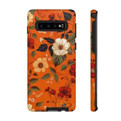 Orange Floral Phone Tough Case