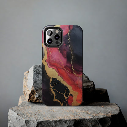 Marbled Dark Lava flow Phone Case | Embrace the Mesmerizing Multicolor Art