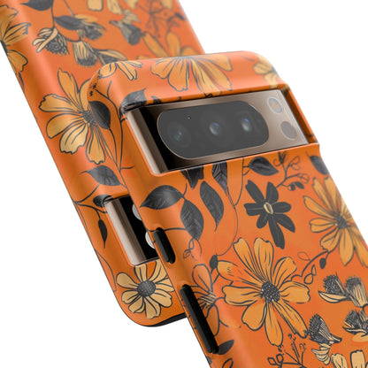 Orange Floral Phone Case Cute Summer Flower Aesthetic