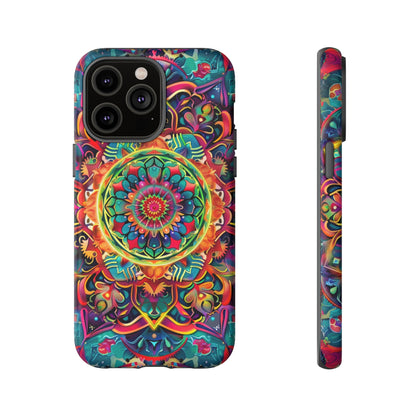 Cosmic Stained Glass Mandala Phone Case