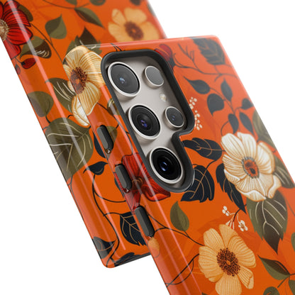 Orange Floral Phone Tough Case