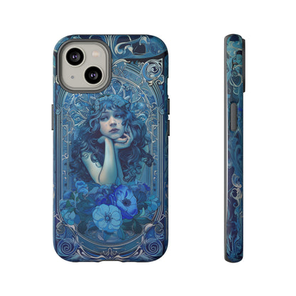 Blue Floral Art Nouveau Style Phone Case