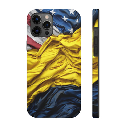 Support Ukraine Flag Phone Case | Show Your Ukrainian USA Patriotic Spirit with a Tough iPhone Case