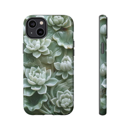 Green Jade Lotus Floral Art Phone Case