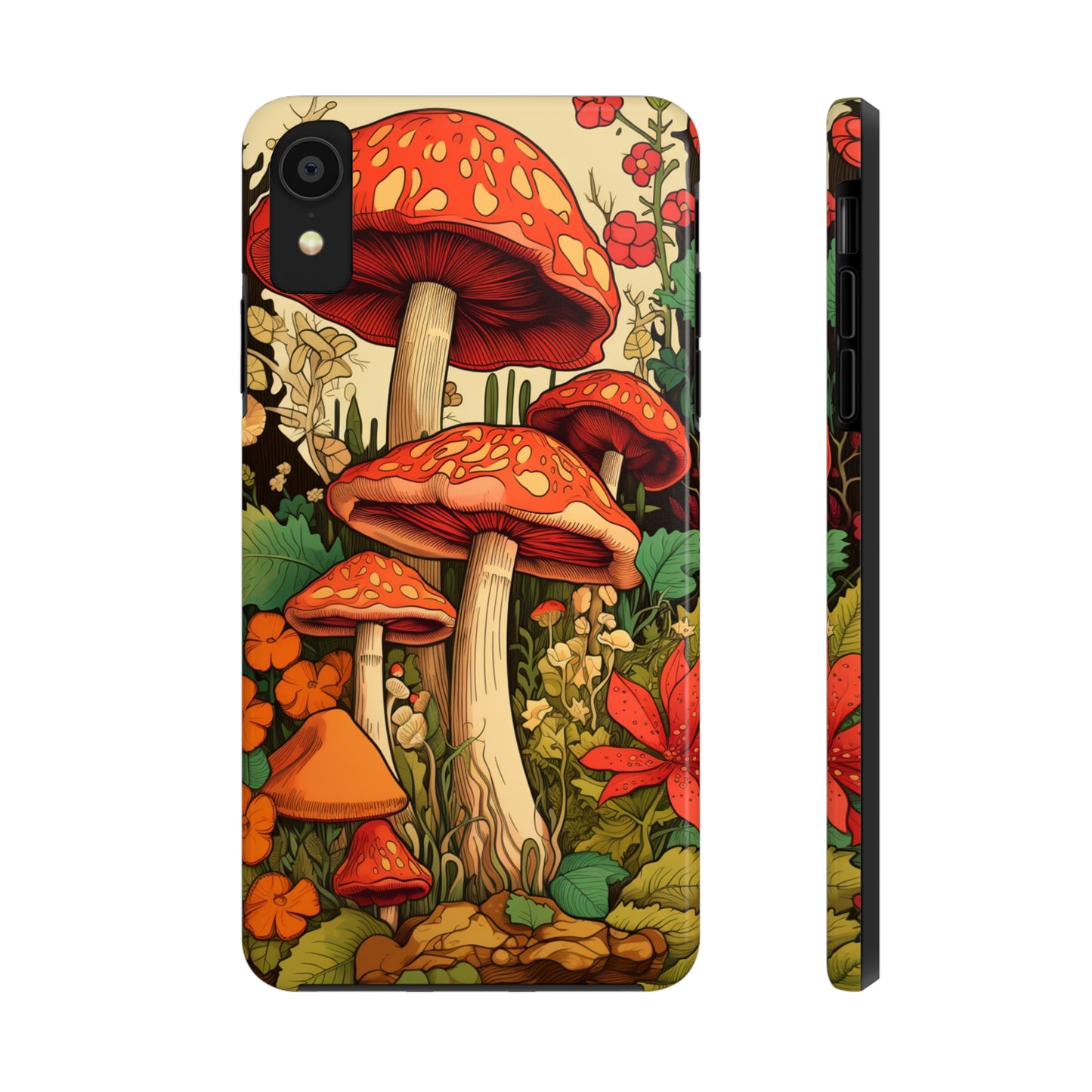 Psychedelic Retro Mushrooms: Dive Deep into Nostalgic Vibes | iPhone Case