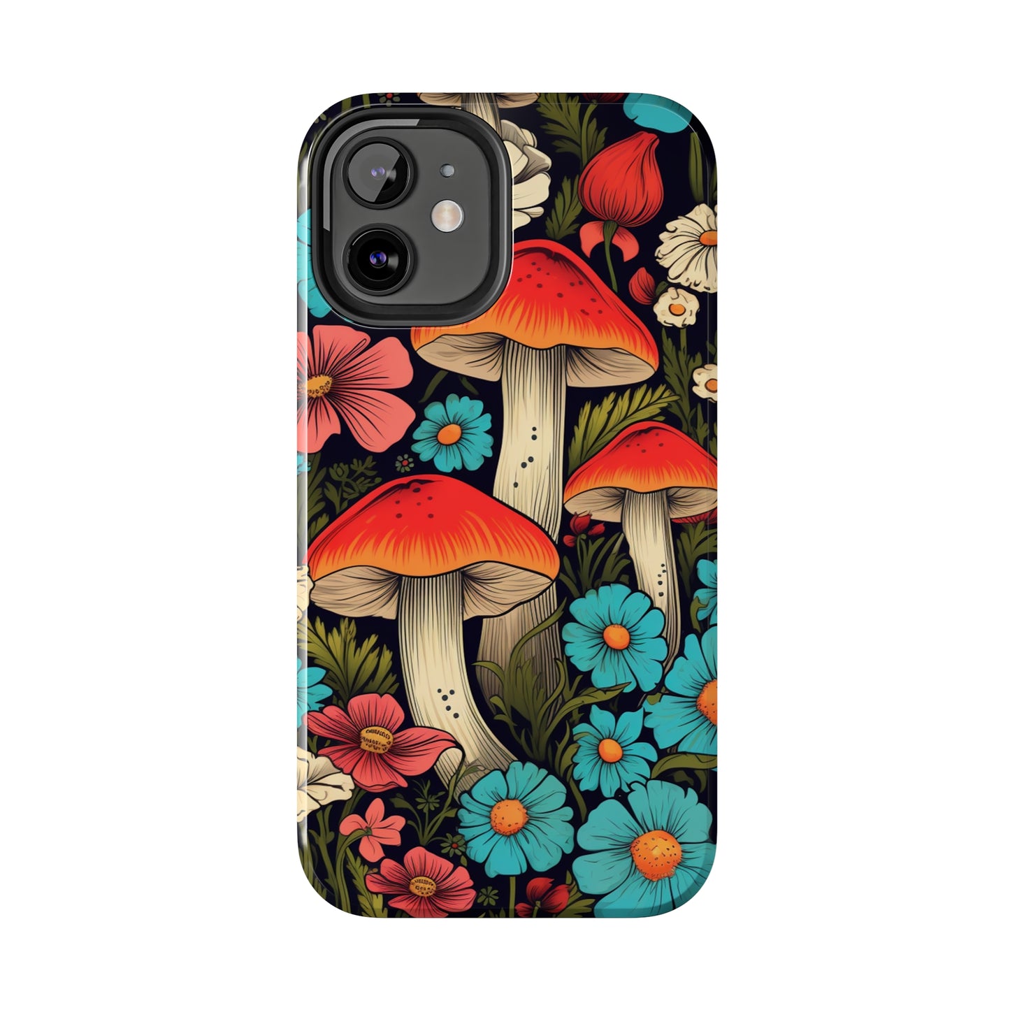 Psychedelic Retro Mushrooms iPhone case | Dive into Vintage Vibes