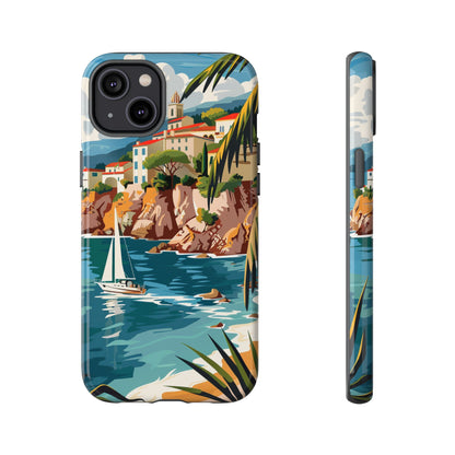 Midcentury French Riviera Sailboat Painting Phone Case