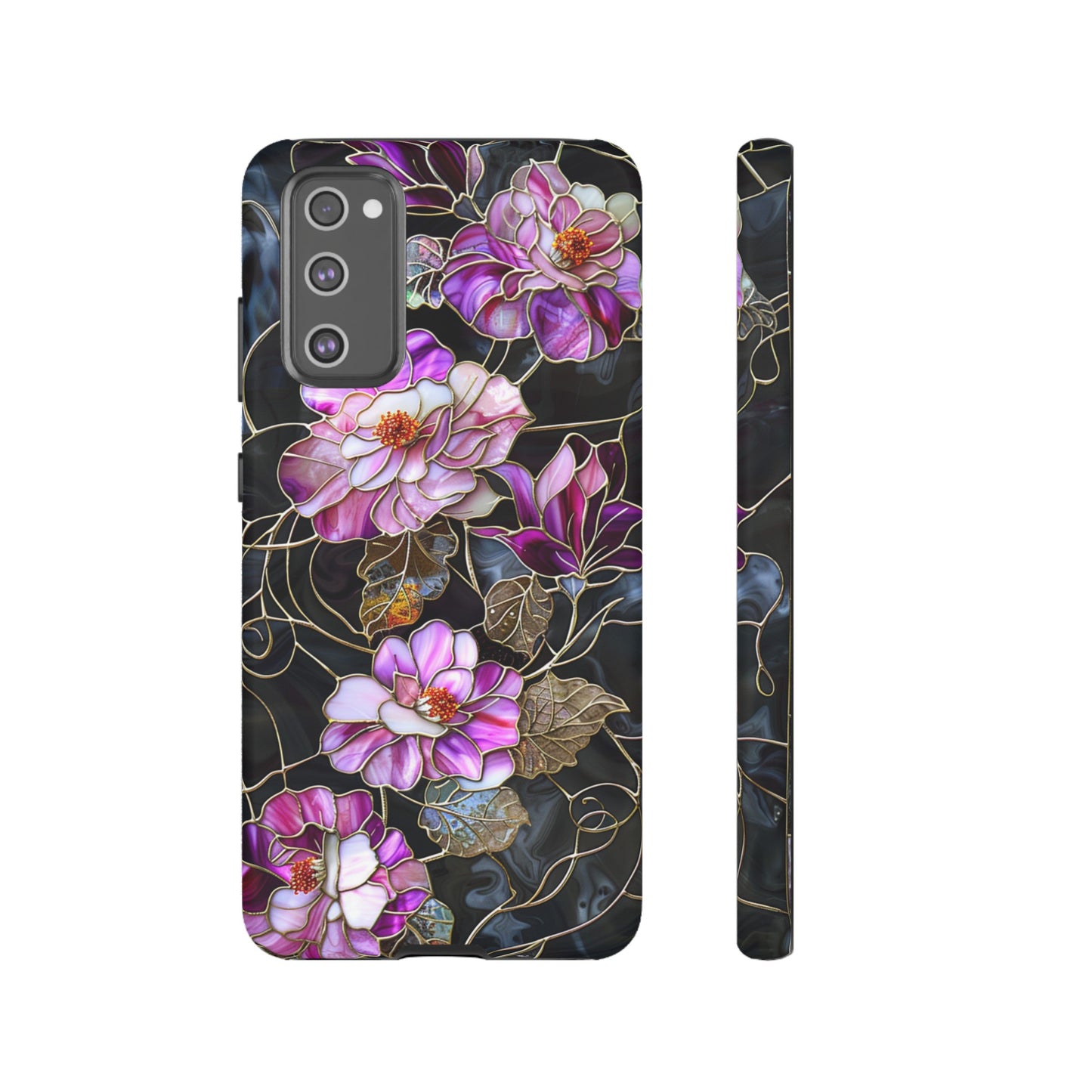 Magenta Color Floral Stained Glass Phone Case