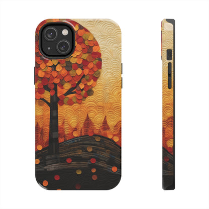 Autumn iPhone 15 Case, Forest Embroidered Style Phone Case | Cottagecore Fairytale Design | iPhone & Samsung | Boho Retro Vibe