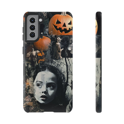 Vintage Halloween Collage Wednesday Goth Style Jackolantern Spooky Phone Cover