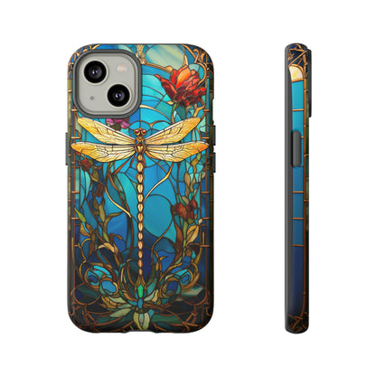 Vintage Art Nouveau Stained Glass Dragonfly Phone Case