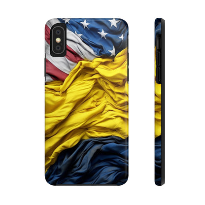 Support Ukraine Flag Phone Case | Show Your Ukrainian USA Patriotic Spirit with a Tough iPhone Case