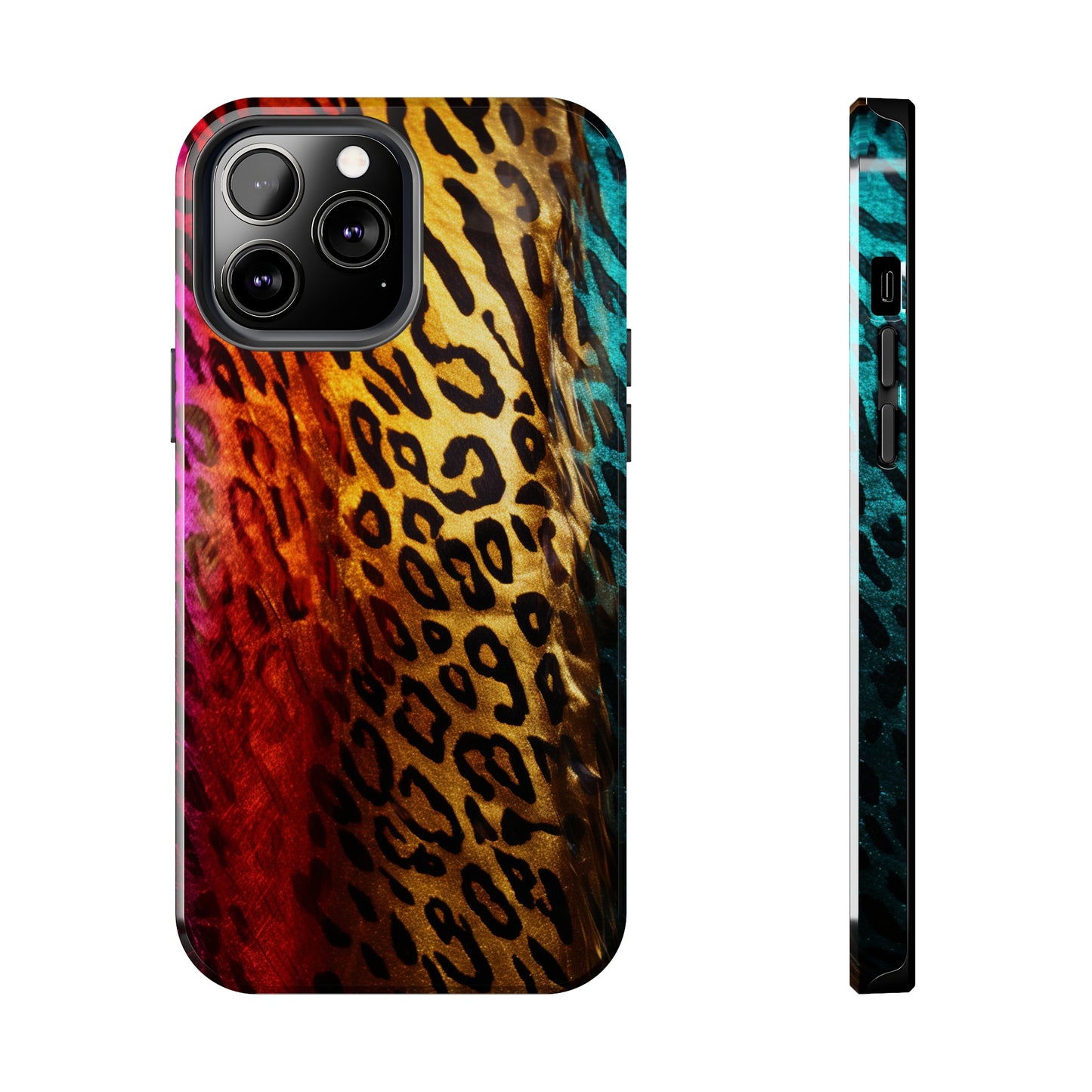 Kaleidoscopic Wild: Psychedelic Rainbow Leopard Print | Dazzling iPhone Case