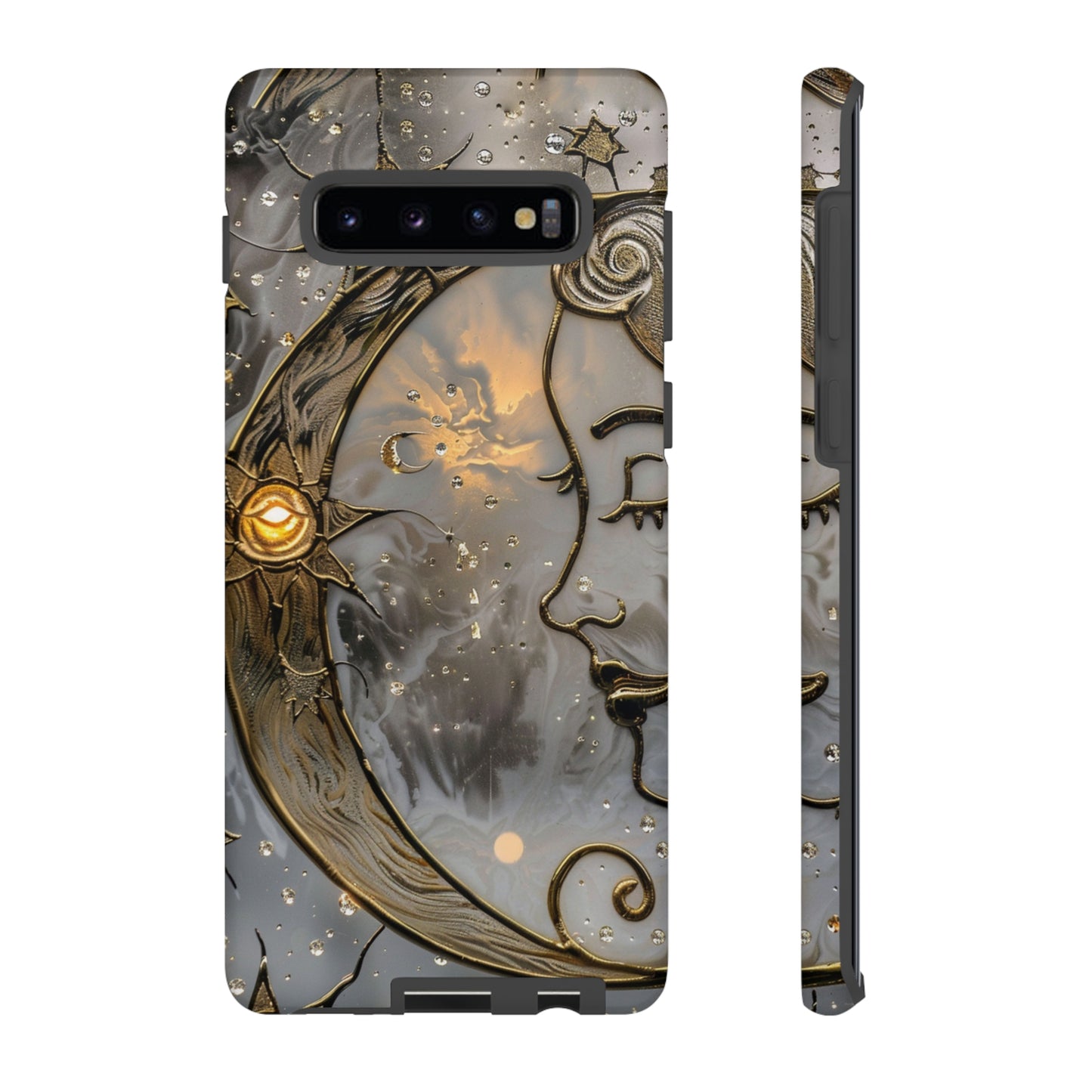 Moon Stars Stained Glass Starry Night Phone Case