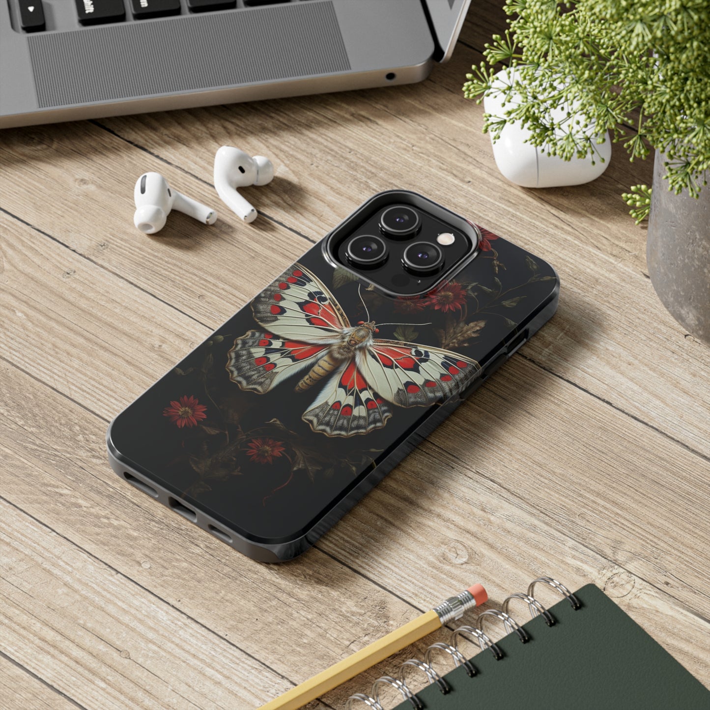 Deadhead Moth Gothic Floral Aesthetic Dark Academia iPhone Case | Embrace Mysterious Elegance