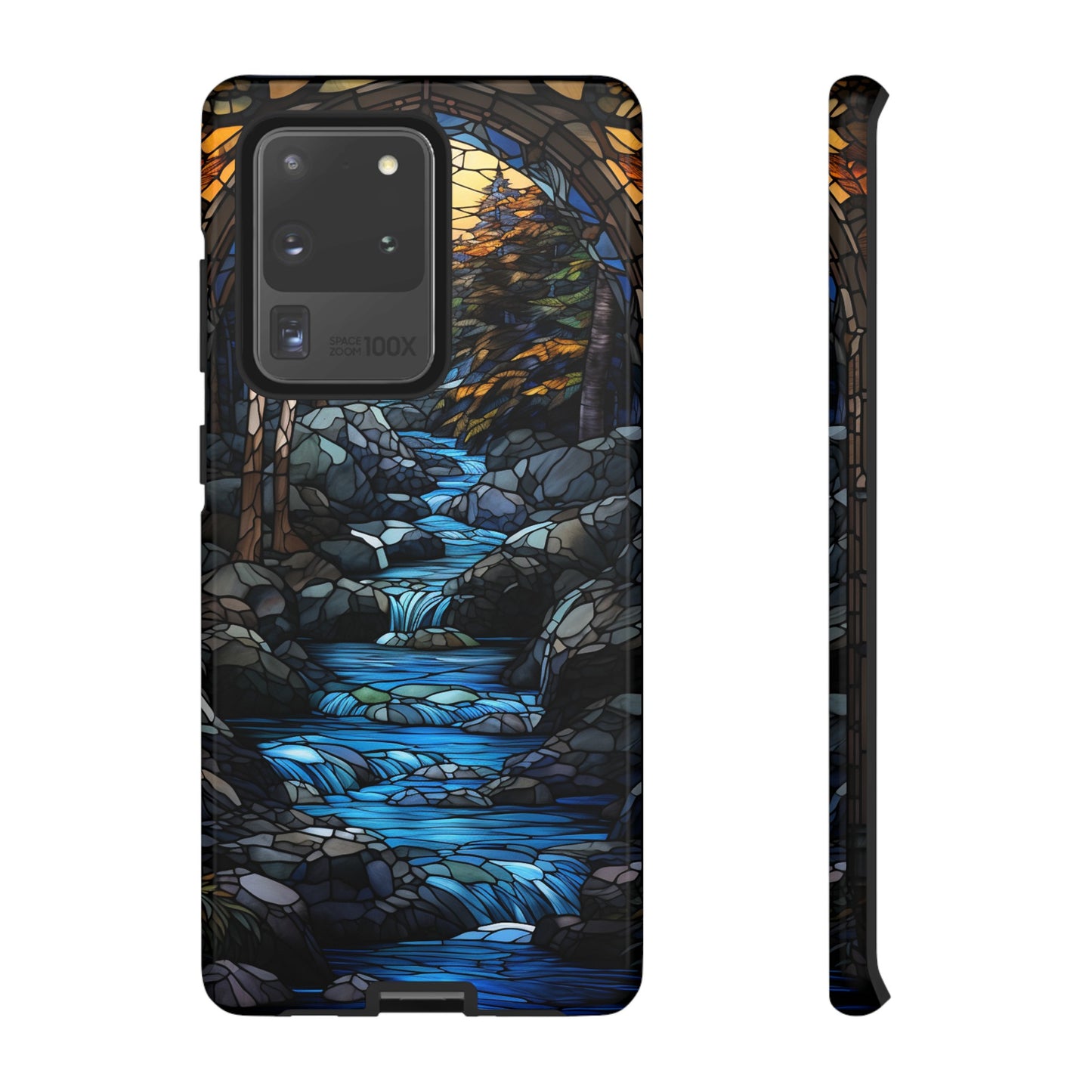 Stained Glass Stone Bridge and River Art Phone Case