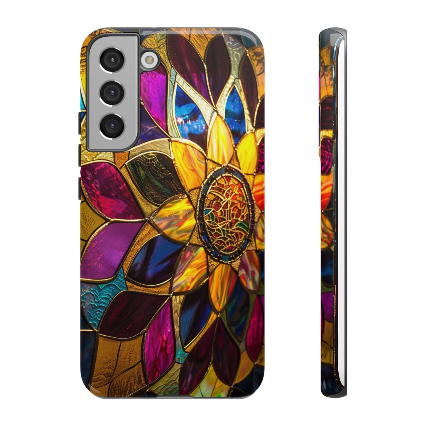 Cosmic Stained Glass Mandala Phone Case